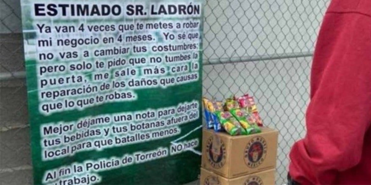 Dueño pide a ladrón que robe ‘sin afectarlo mucho’