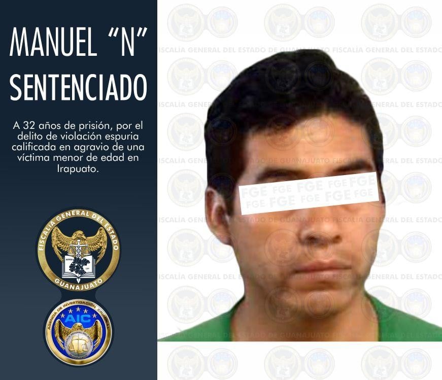 Dan 32 años de prisión a violador de menor