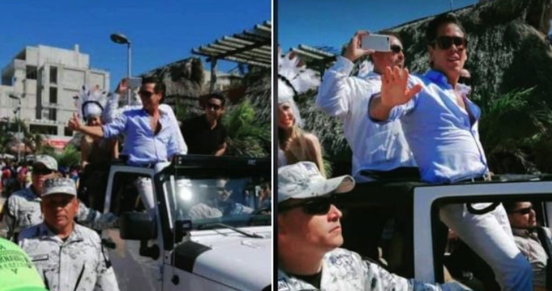 Escolta GN a Roberto Palazuelos en Carnaval