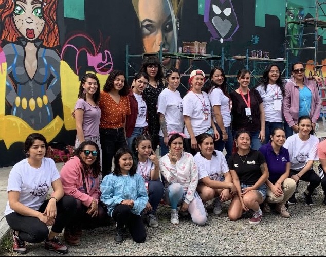 Realizan mujeres artistas urbanas, “Las mujeres nos pintamos juntas”