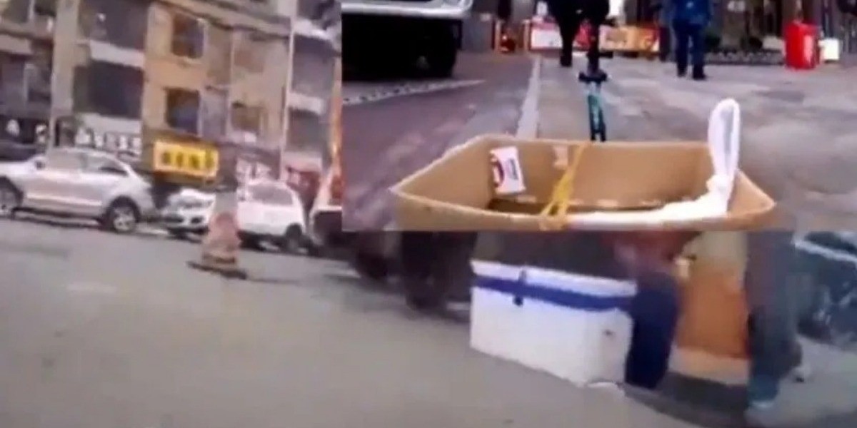 Mujer hace sus compras con carrito a control remoto para evitar coronavirus