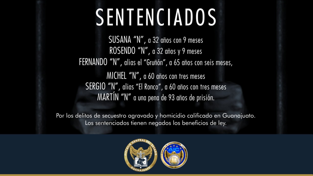 Sentencian a seis miembros de grupo delictivo