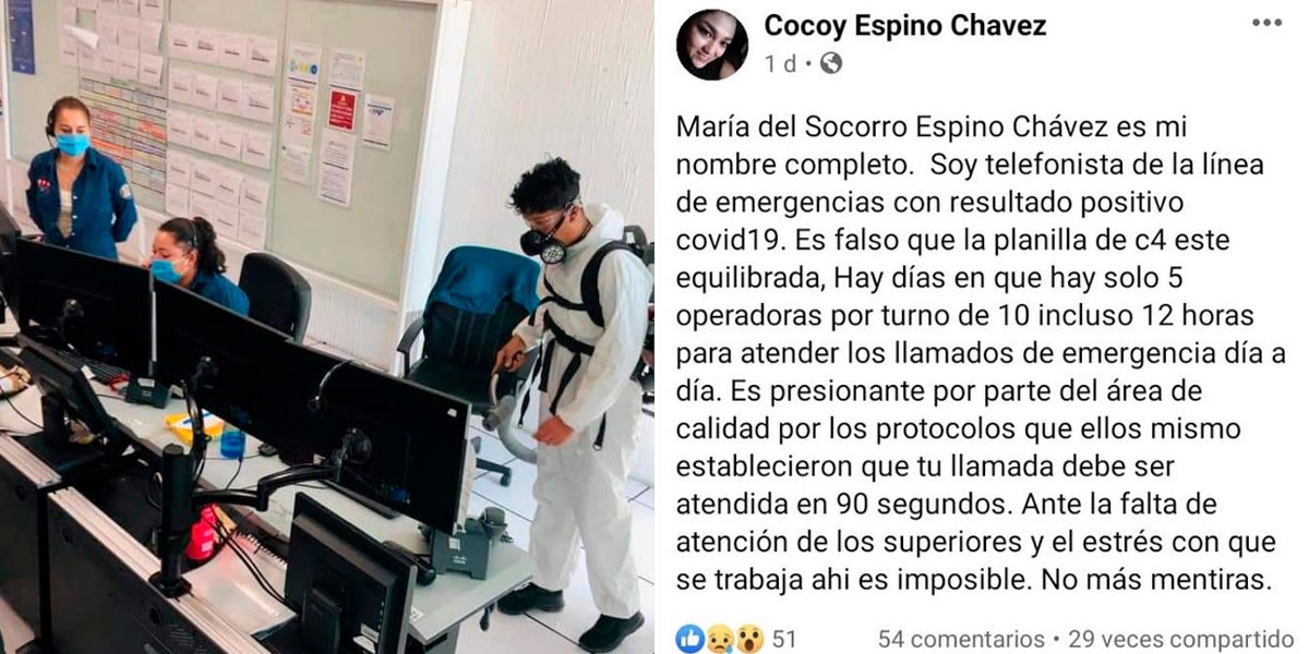 Telefonista del C4 denuncia negligencia de superiores