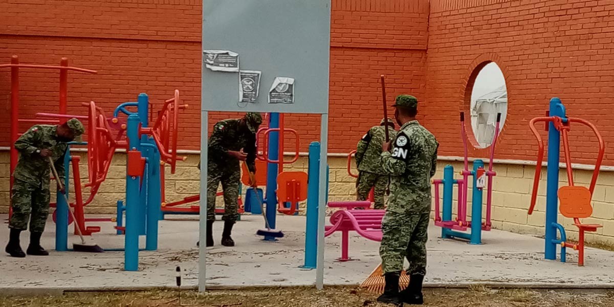 Elementos de la Guardia Nacional acondicionan su nuevo hogar
