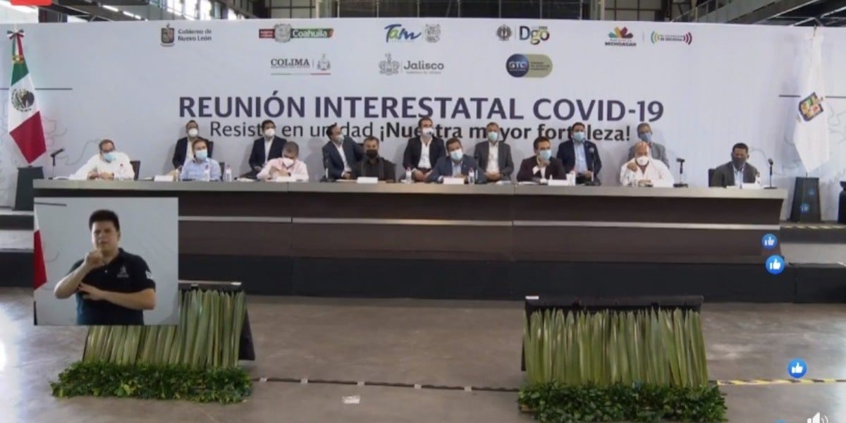 Se reúnen 8 gobernadores contra el COVID 19