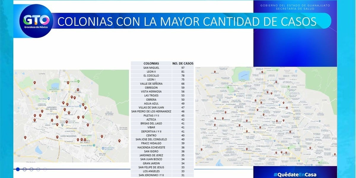¡Alerta! Este es el mapa de las zonas con más contagios en León