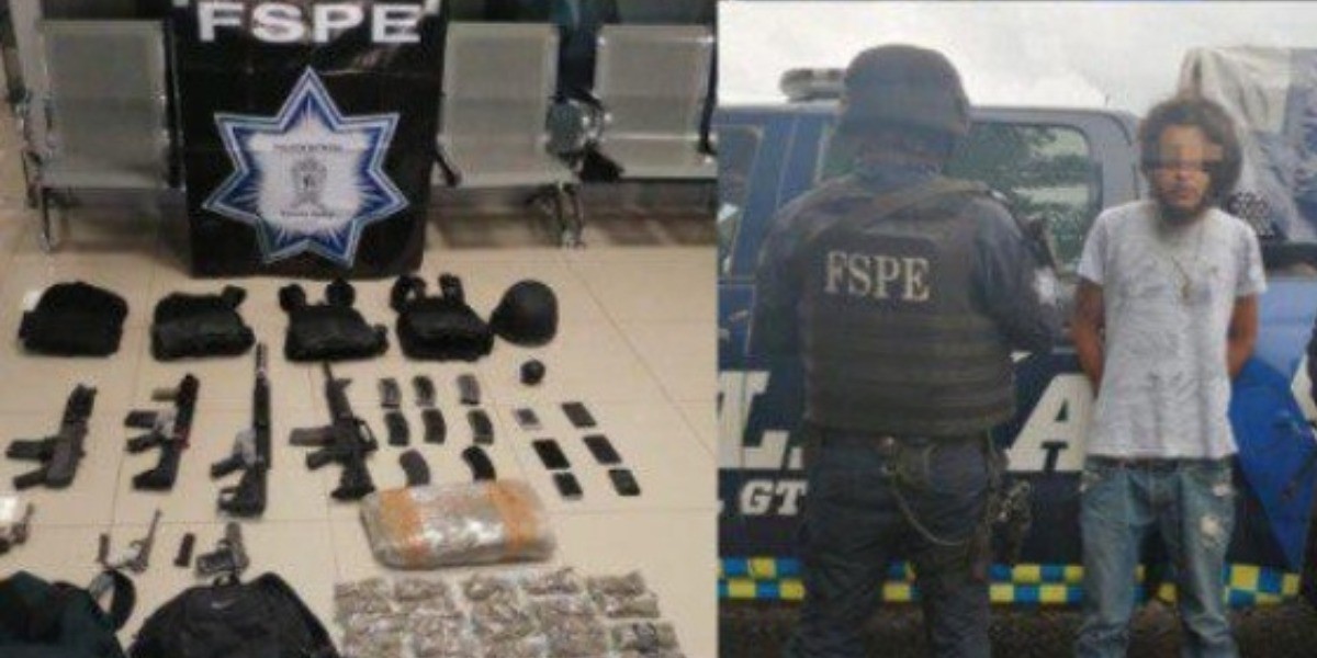 Policía Estatal asegura arsenal y drogas en Cortazar