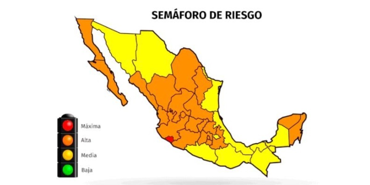 Pasan 10 estados a semáforo amarillo; 21 están naranja, Guanajuato entre ellos