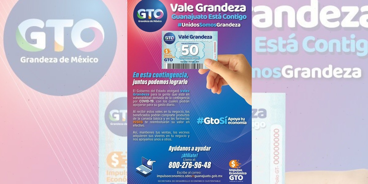 Benefician Vales Grandeza a más de cien mil guanajuatenses: Sedeshu