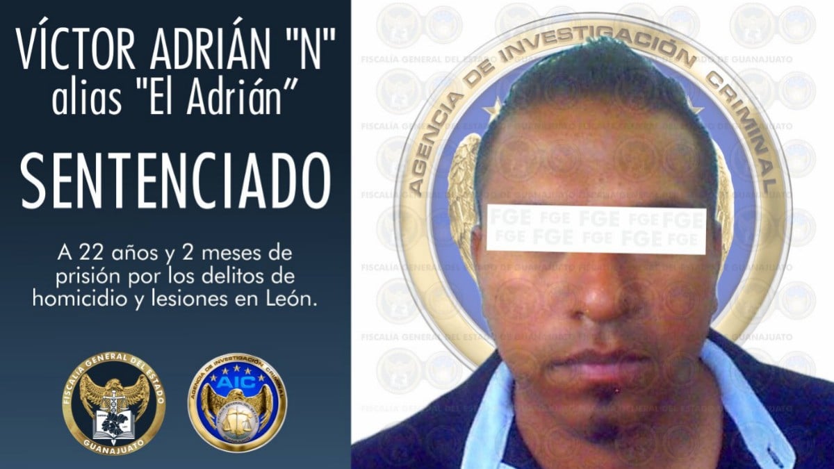 Sentencian a joven a 22 años de cárcel por homicidio y lesiones