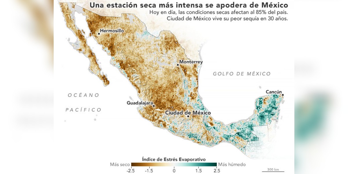 Advierte la NASA por sequía histórica en México