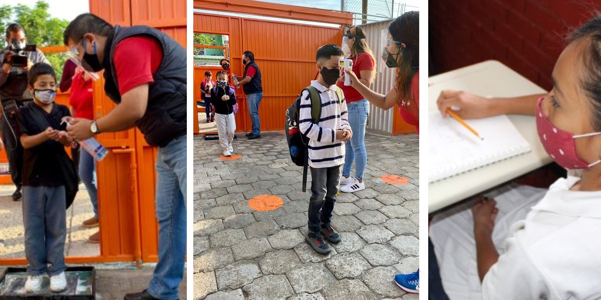 Gel, sana distancia y cubrebocas, enmarcan regreso a las aulas