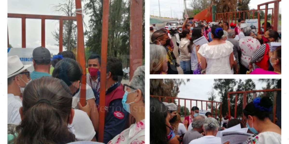 Intentan entrar por la fuerza a vacunarse en unidad deportiva en Celaya