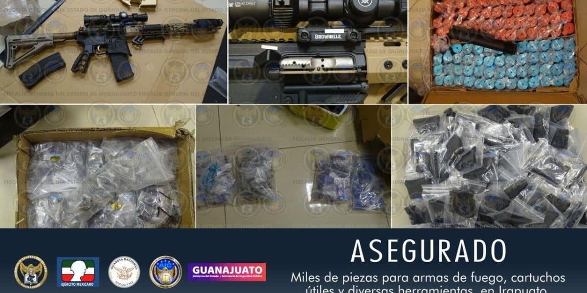 Aseguran poderoso arsenal en Irapuato