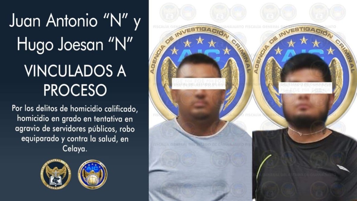 Procesan a hombres por homicidio de pareja y agresión a policías en Celaya