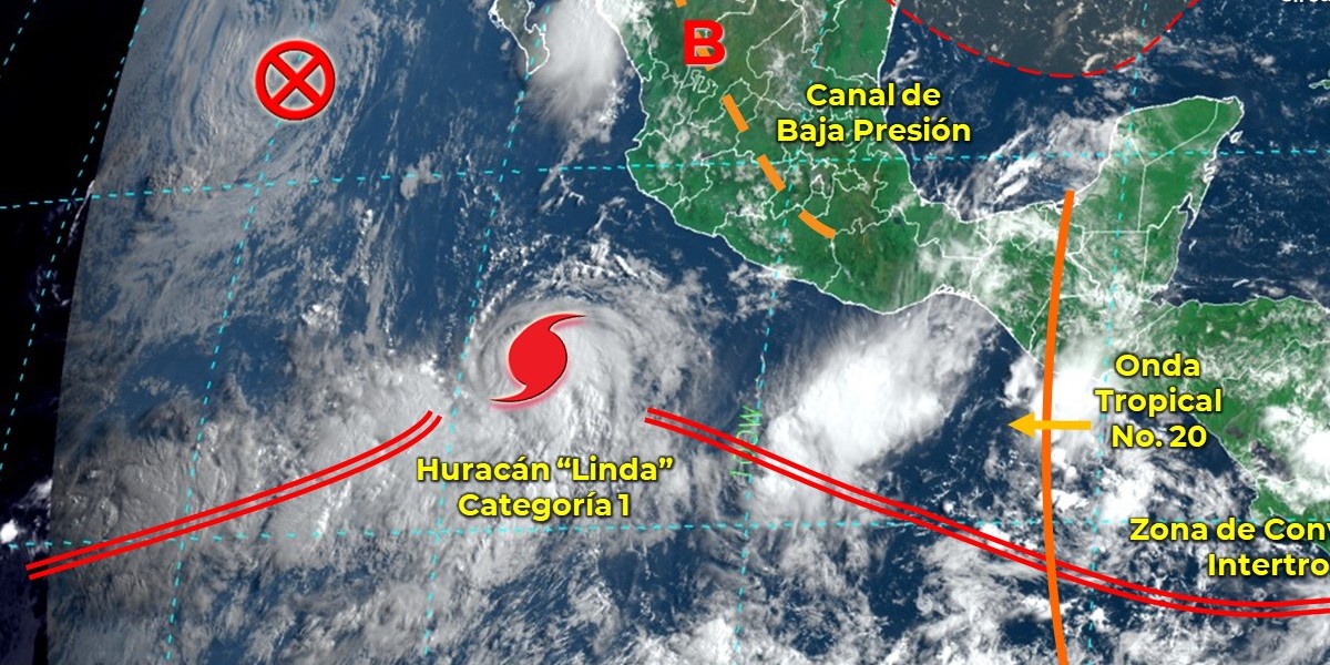 Tormenta tropical 'Linda' sube a huracán y trae más lluvias a México