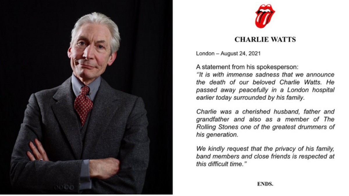 Fallece Charlie Watts, baterista de The Rolling Stones