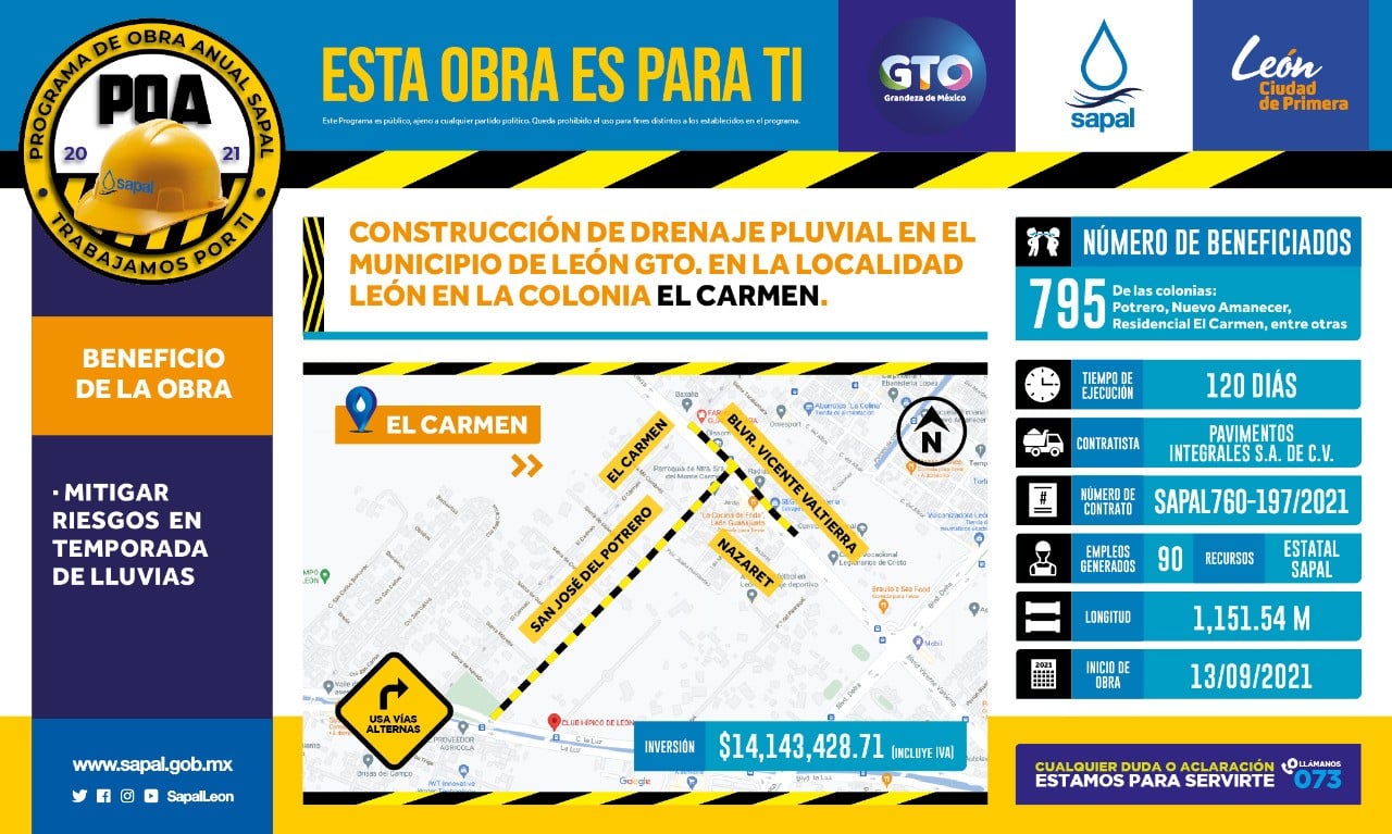 Beneficia SAPAL a zona oriente con drenaje pluvial