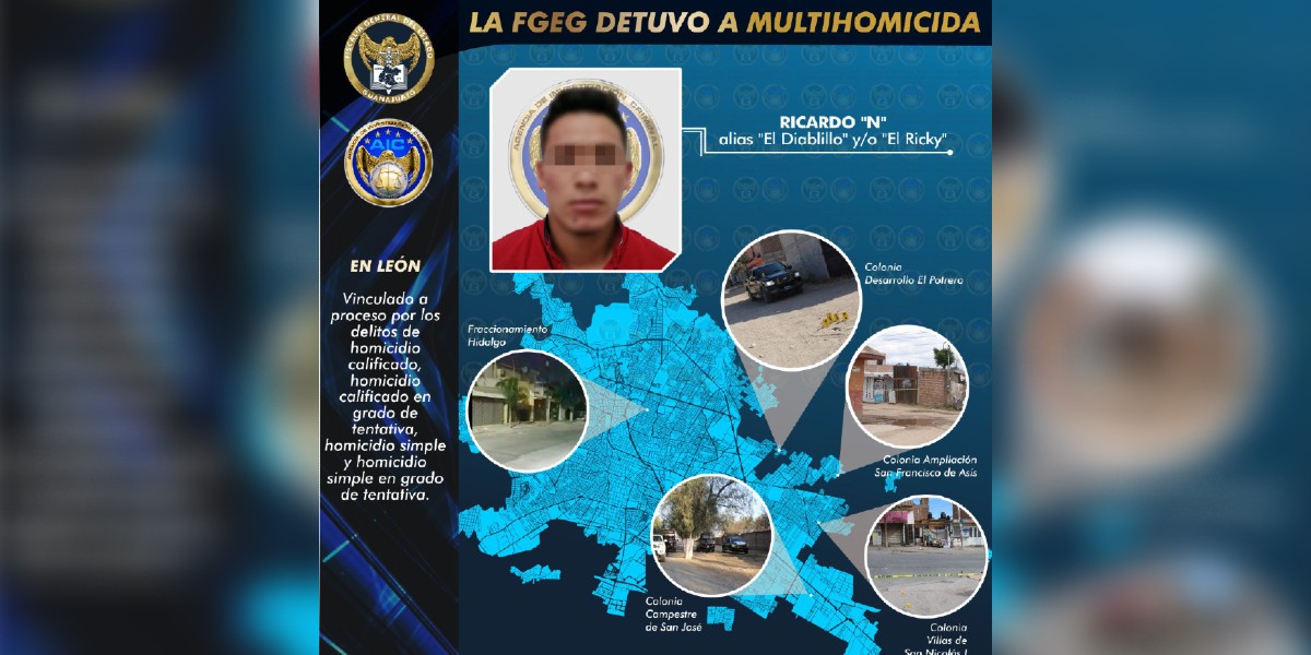 Cae multihomicida involucrado en seis ataques armados en León