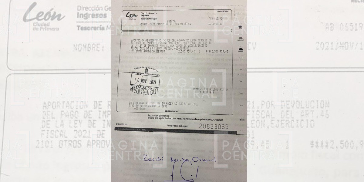 Reintegra Club Campestre 2.5 mdp por condonación del predial; aclara que no hubo dolo