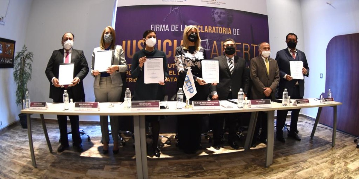 Firman IACIP y TEEG la Declaratoria de Justicia Abierta Electoral