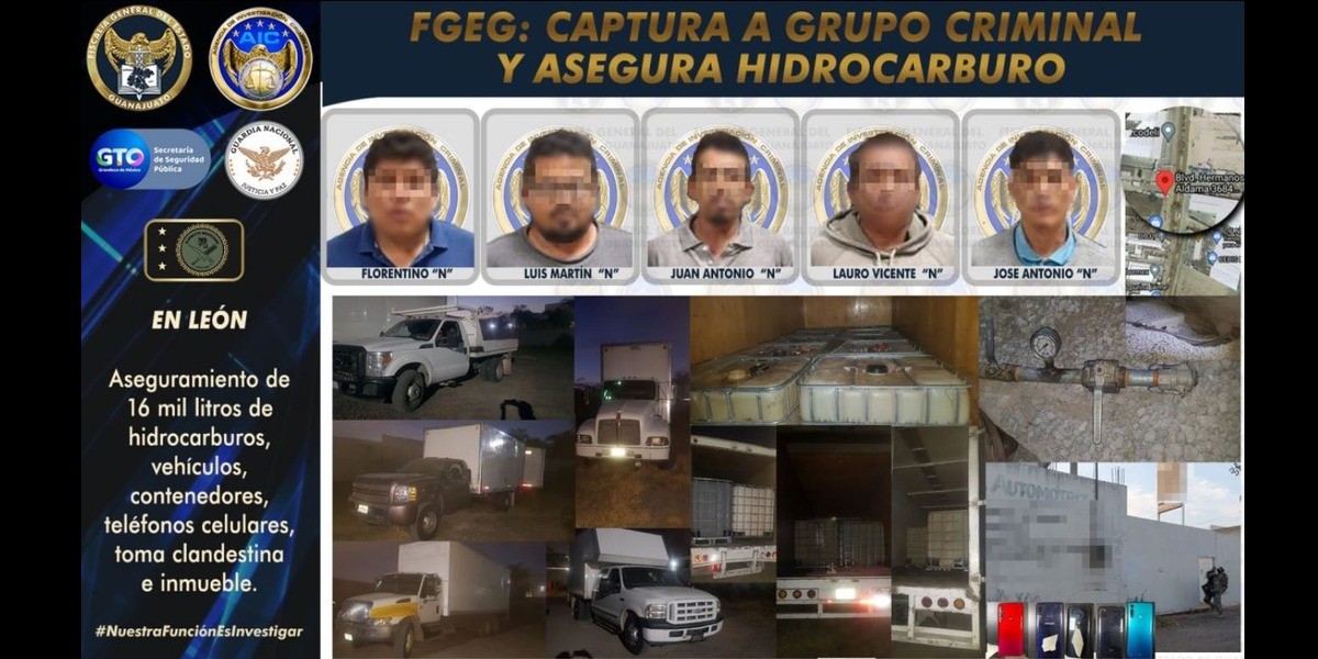 Capturan a grupo de ‘huachicoleros’ en León