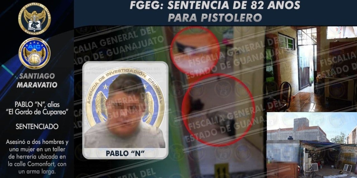 Pistolero es sentenciado a 82 años de cárcel por multihomicidio