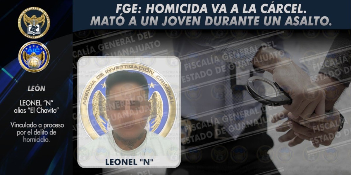 Detienen a 'El Chavito' por asesinar a un joven que se resistió a asalto