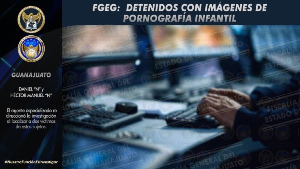 Capturan a dos hombres por pornografía infantil