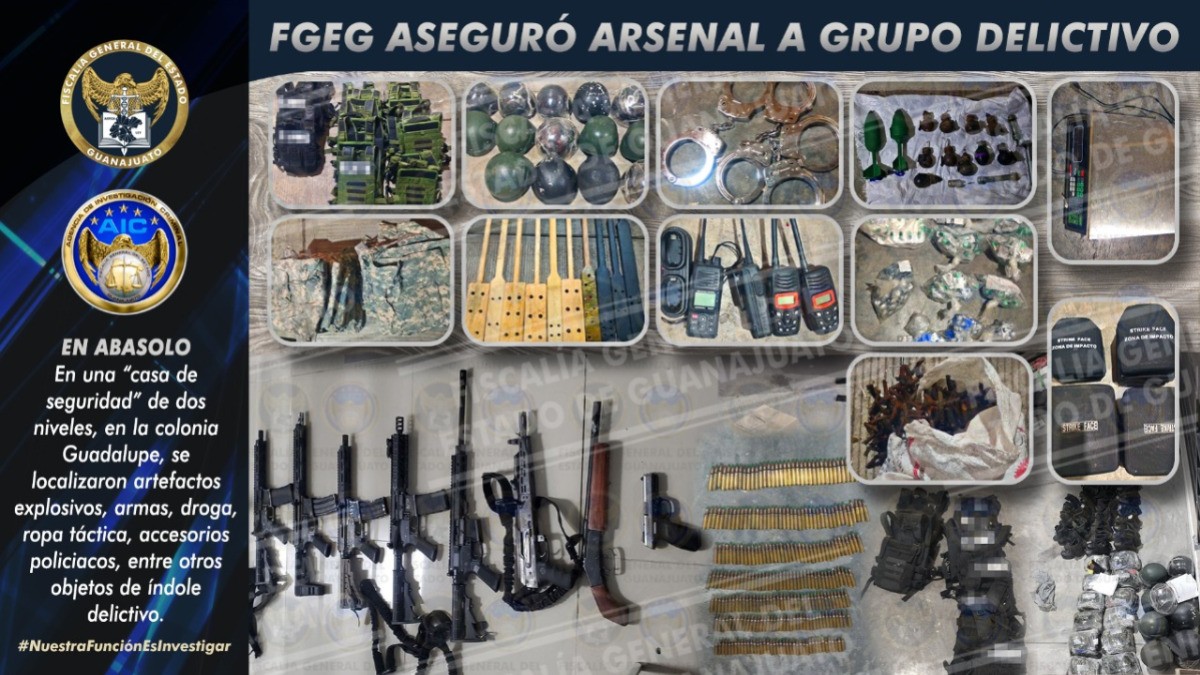 Aseguran casa de seguridad en Abasolo; hallan poderoso arsenal