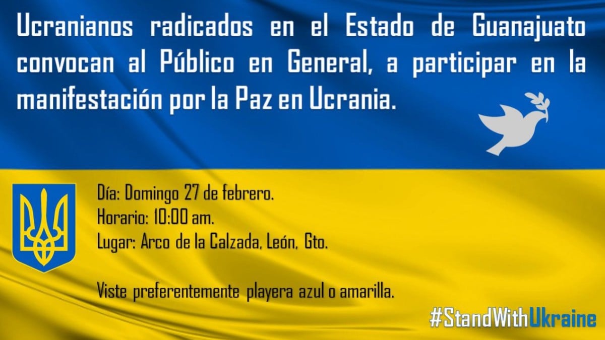 Llaman ucranianos a manifestarse por la paz en León