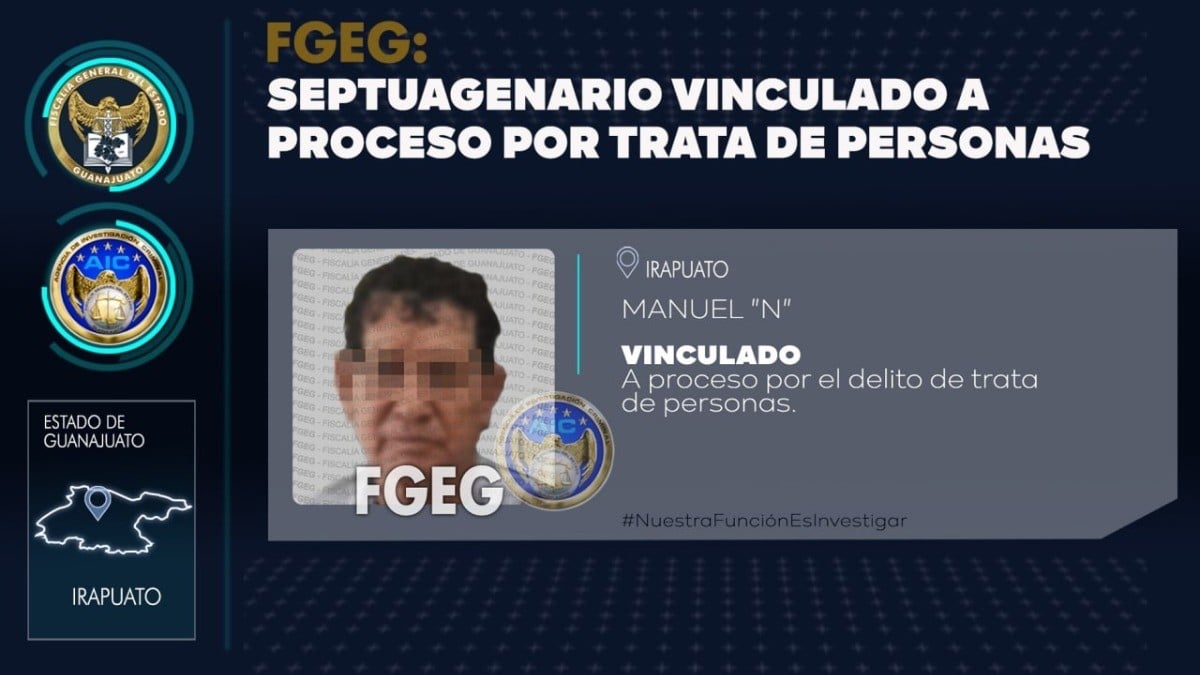 Detienen a hombre de 70 años por trata de personas