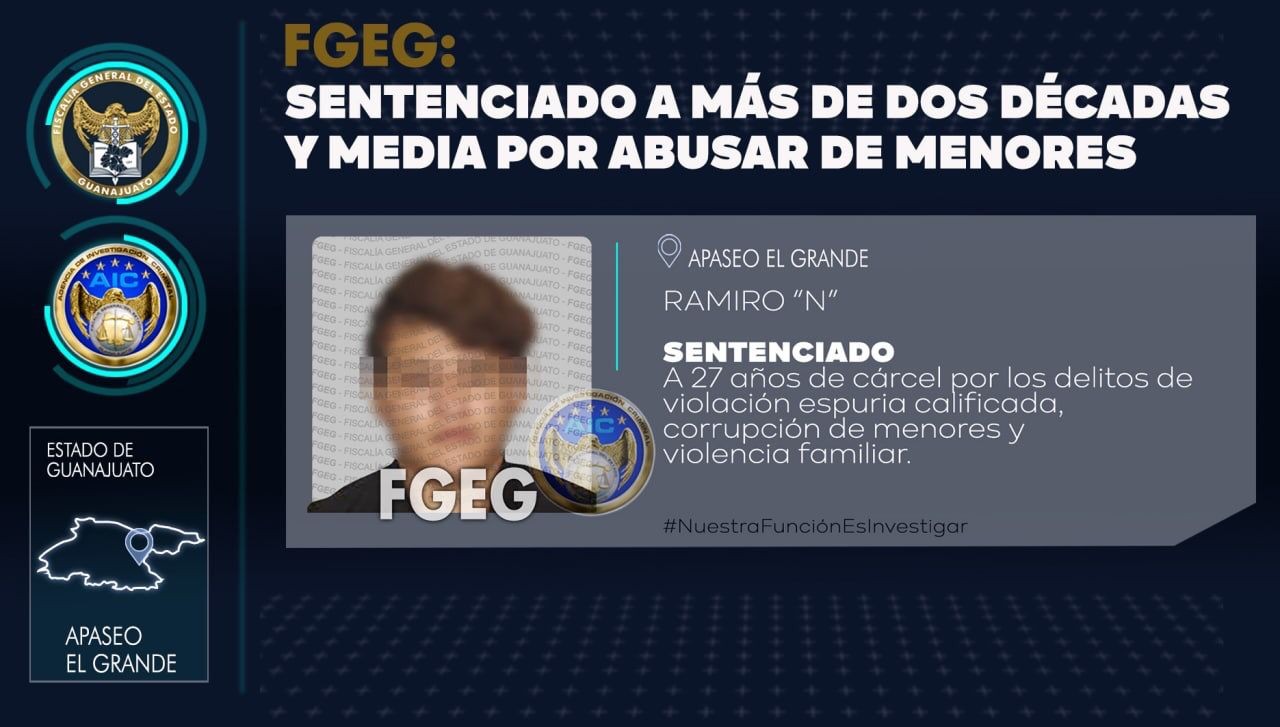 Le dan 27 años de cárcel por corrupción de menores y violencia familiar