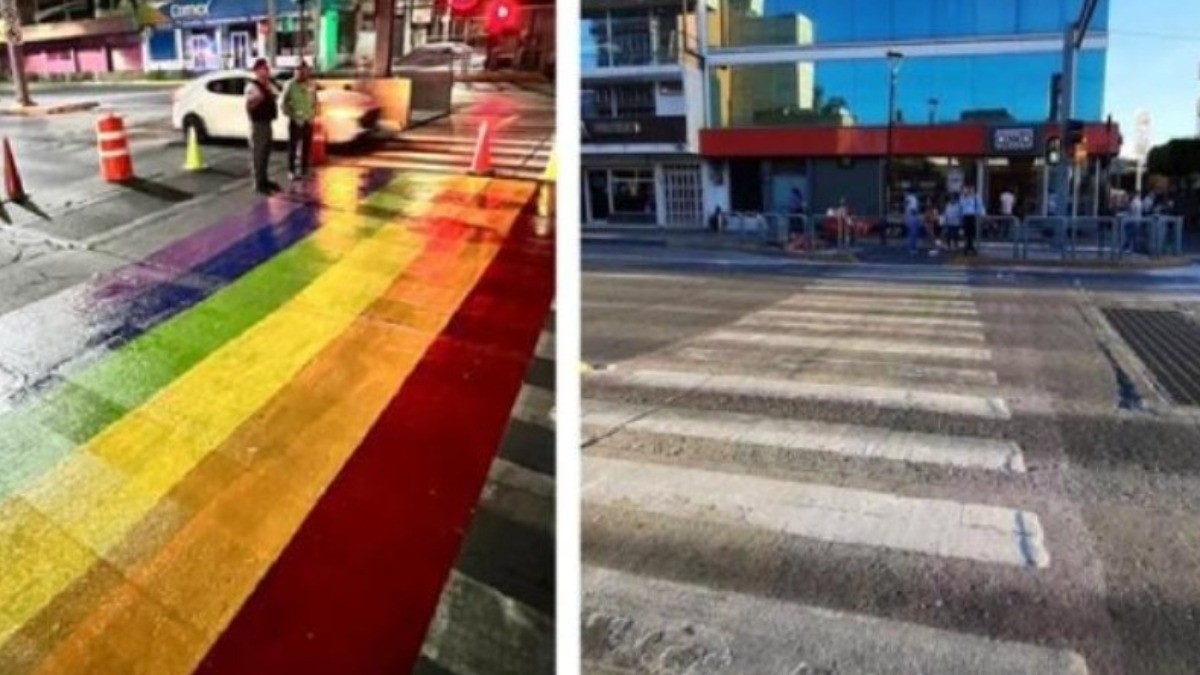 Justifica alcaldesa el borrado de la pinta LGBT en cruce de Parque Hidalgo