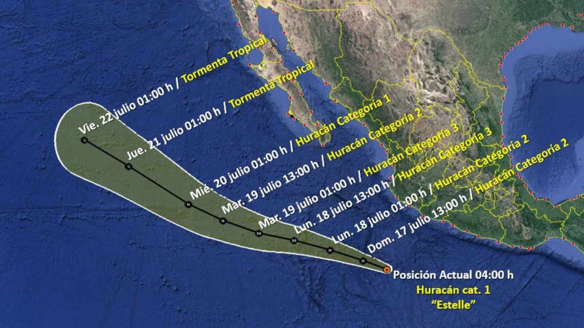Se forma huracán Estelle en el Pacífico mexicano