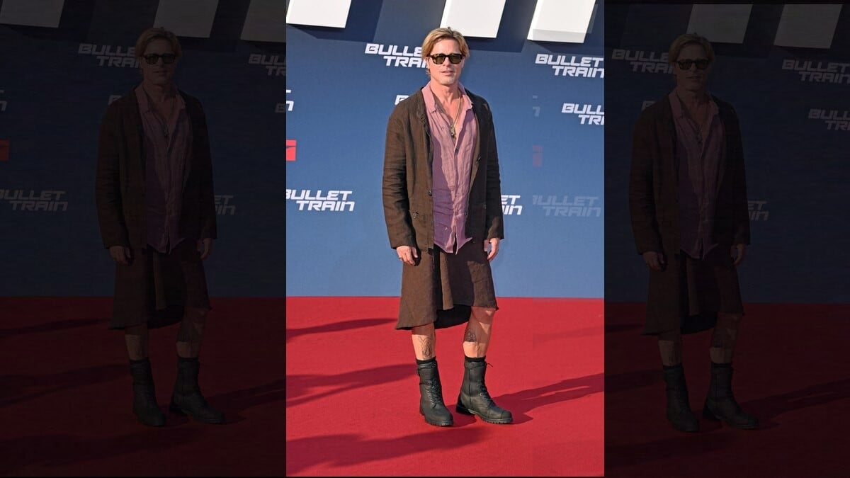 Brad Pitt se une a la tendencia de las faldas