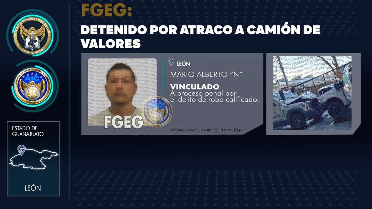Cae asaltante de atraco millonario a camión de valores en León