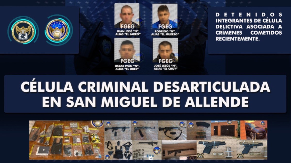 Desarticula FGE célula criminal en San Miguel de Allende