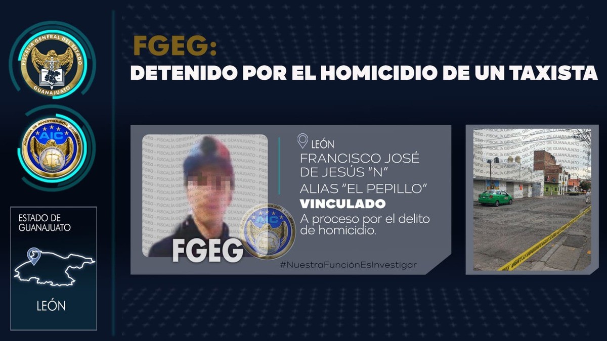 Cae presunto homicida de un taxista en León