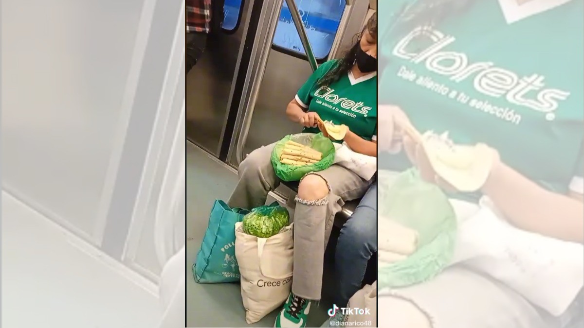 Mujer prepara tacos ¡en vagón del metro!