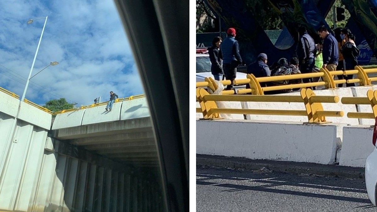 Mujer amenazó con aventarse desde un puente