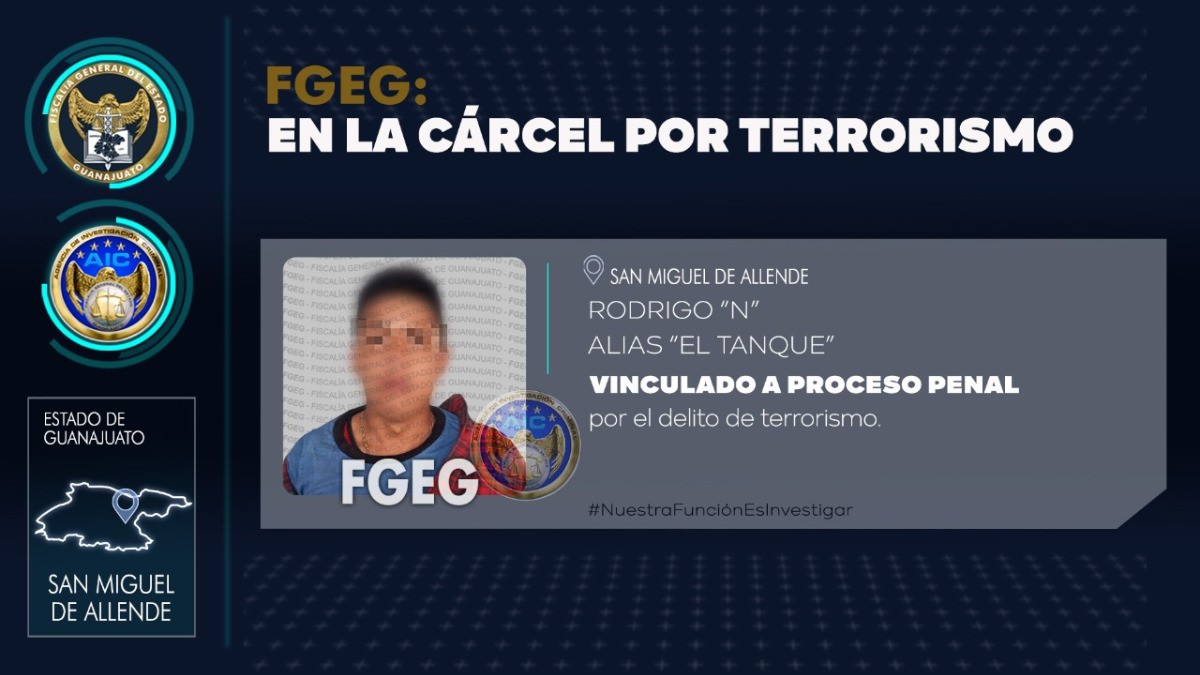 Procesan a ‘El Tanque’ por el delito de terrorismo en SMA