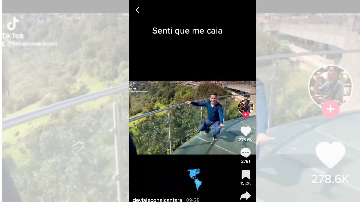 ¡Sáquenme de aquíííí! Joven sufre al pisar un puente de cristal