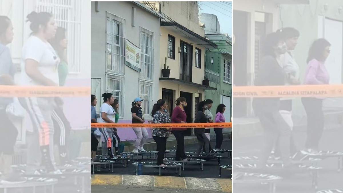 Mujeres cierran calle ¡para ejercitarse!