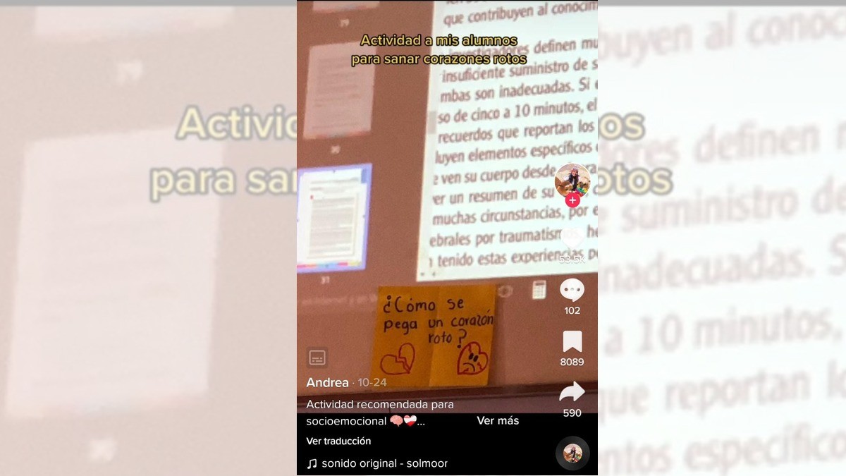 Maestra enseña a sus alumnos ¡a curar un corazón roto!