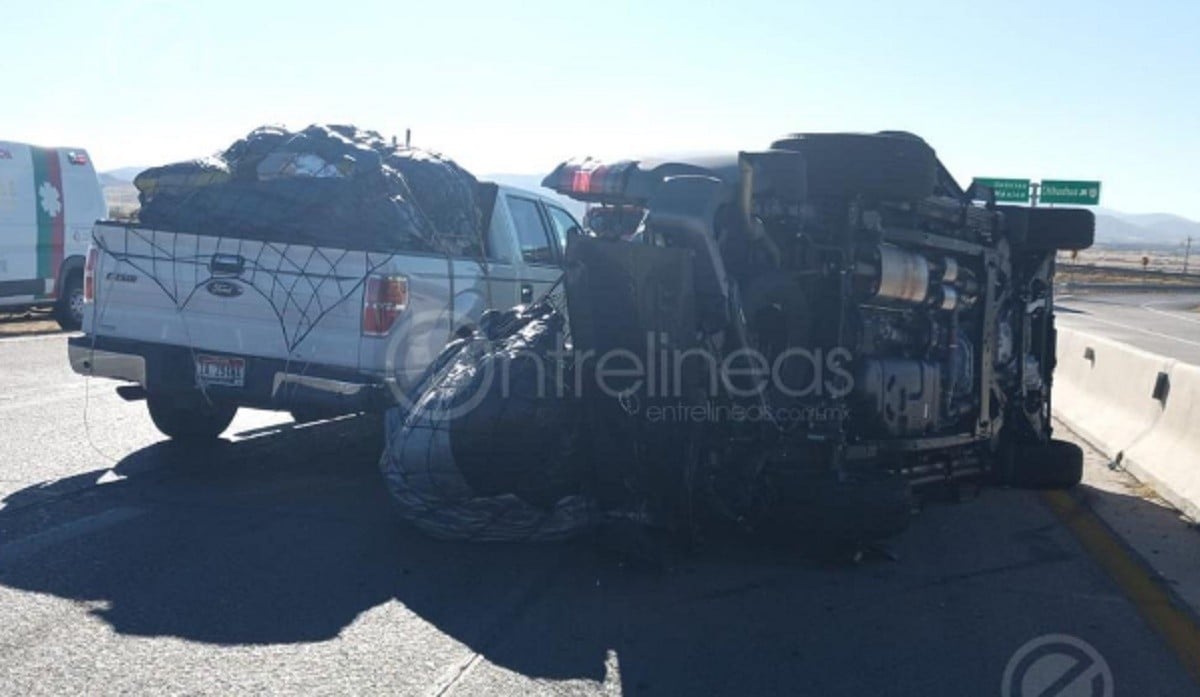 Familia de migrantes que venía a Guanajuato en caravana se accidenta en Chihuahua