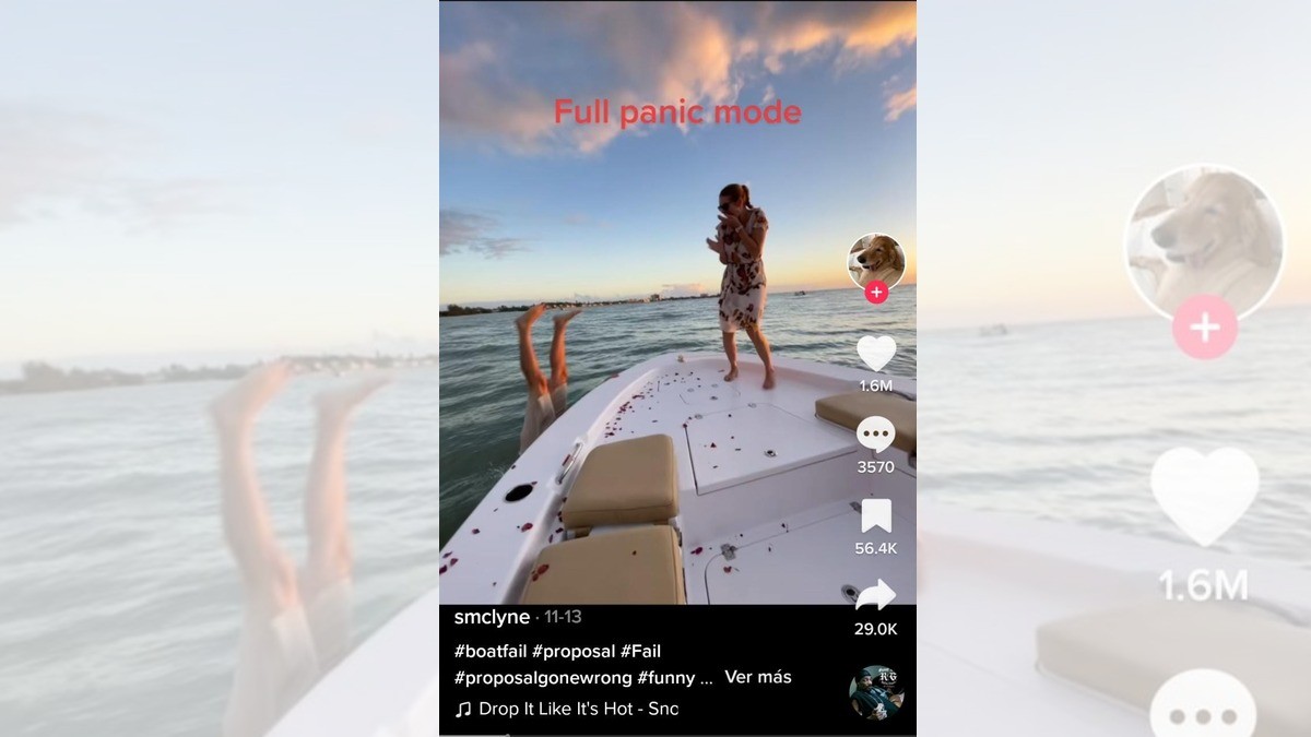 Le propone matrimonio a su novia en un yate; ¡se le cae el anillo al mar!