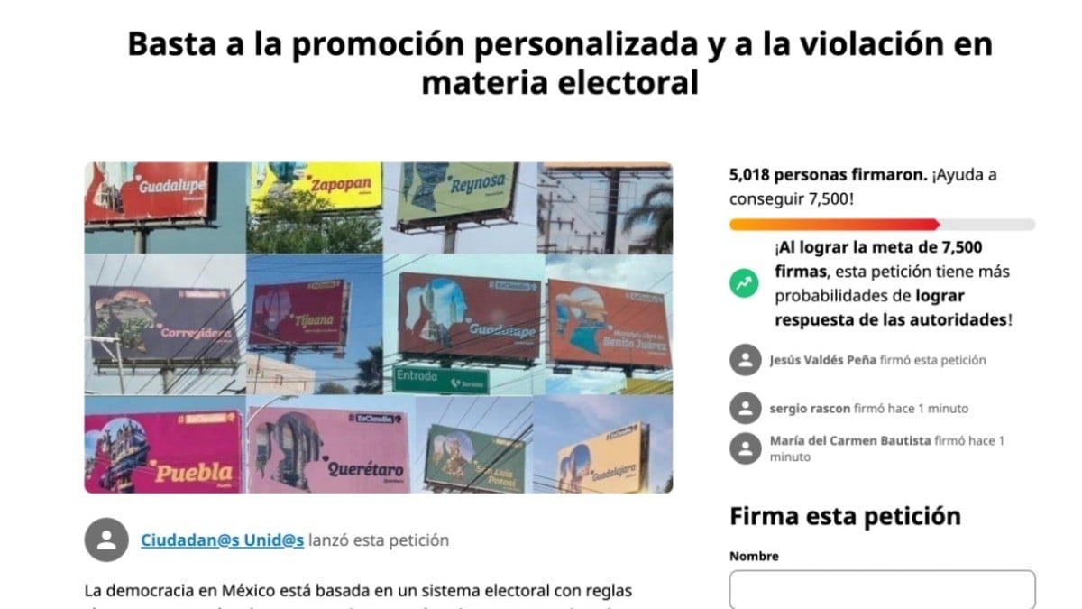 Reúnen firmas para que INE sancione por espectaculares de Sheinbaum