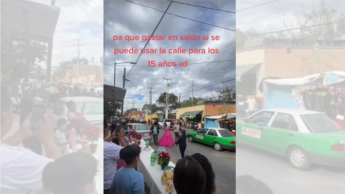 Joven cierra calle, ¡para festejar sus XV años!