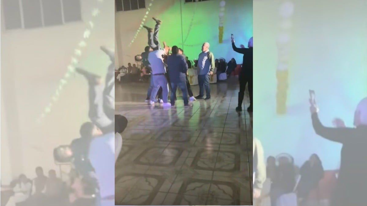 Novio cae en el tradicional “muertito”